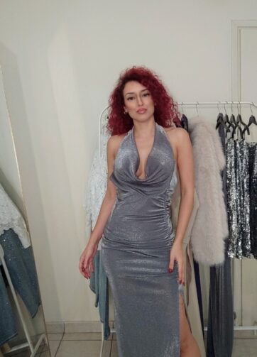 Φόρεμα maxi lurex (ασημί)