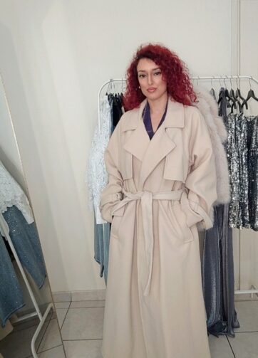 Μακρύ παλτό ( εκρού)