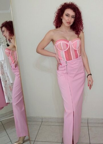 Maxi φούστα Lumina (ρόζ)