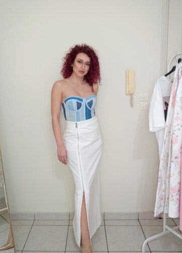 Maxi φούστα Lumina (λευκό)